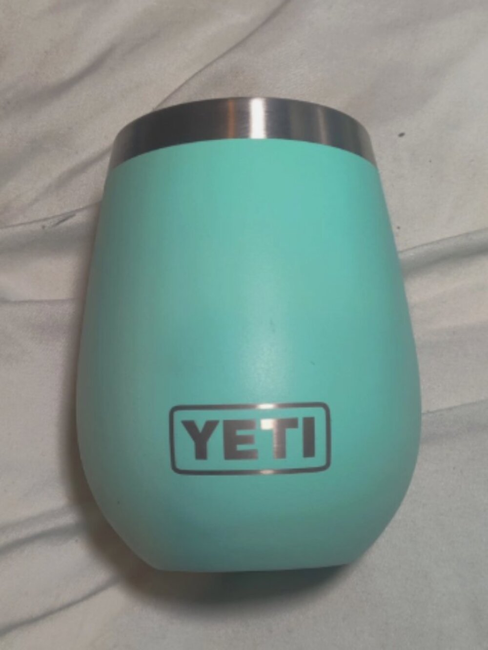 YETI Rambler 10 oz Seafoam BPA Free Stainless Wine Tumbler with NO LID 4.5"